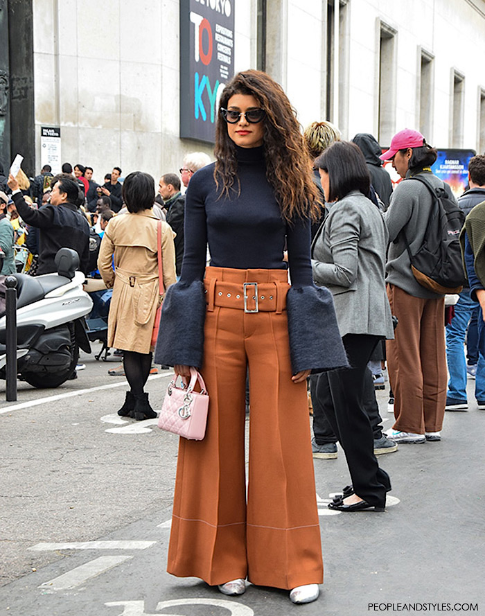 Rust Wide Leg Trousers and Bell Sleeve Turtleneck – People & Styles